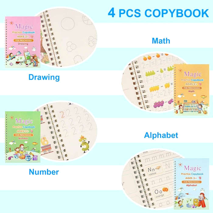 Magic Practice Copybook, Reusable Writing Practice Book